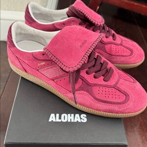 ALOHAS - Club Suede Raspberry Leather Sneakers